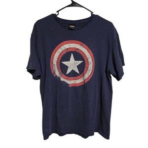 Marvel Comics 2012 Avengers Captain America Graphic T-Shirt Mens Size Large Blue